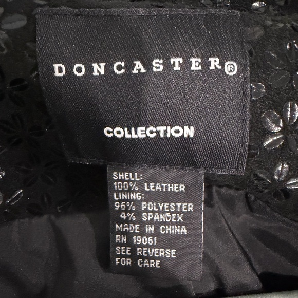 Doncaster Leather Jacket Zip-Front Jacket and Fringe Detail - Picture 3 of 5